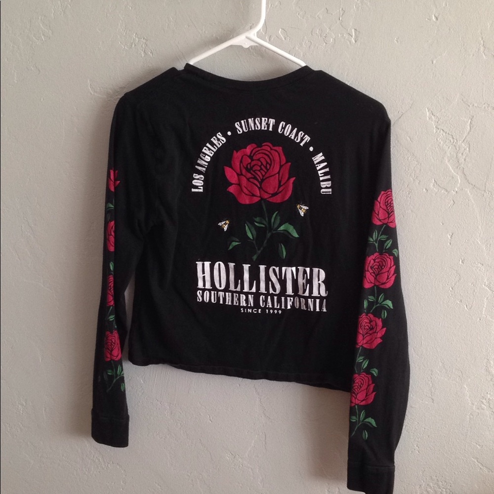 Black rosed Hollister Long Sleeve
